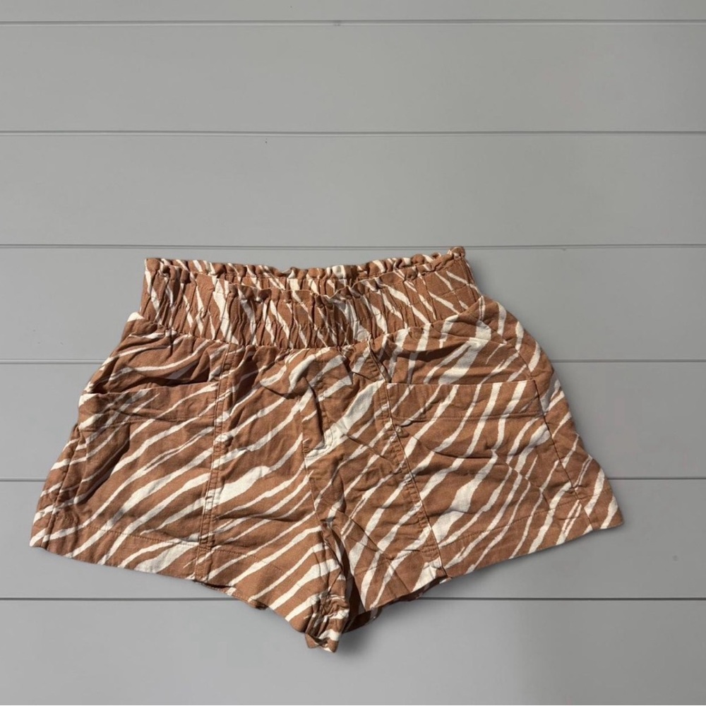 a new day Brown and White Zebra-Print High-Waist Shorts